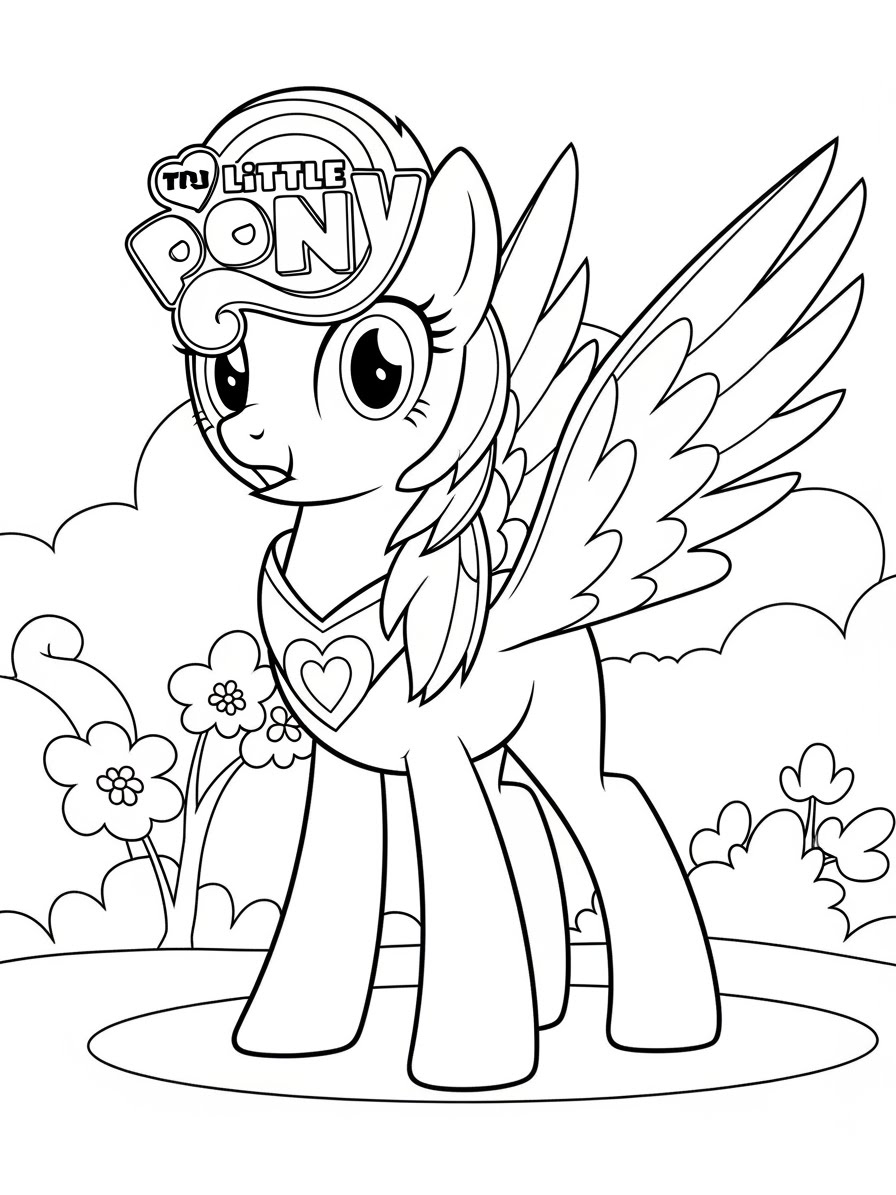 Desenho My Little Pony com pônei alado para colorir
