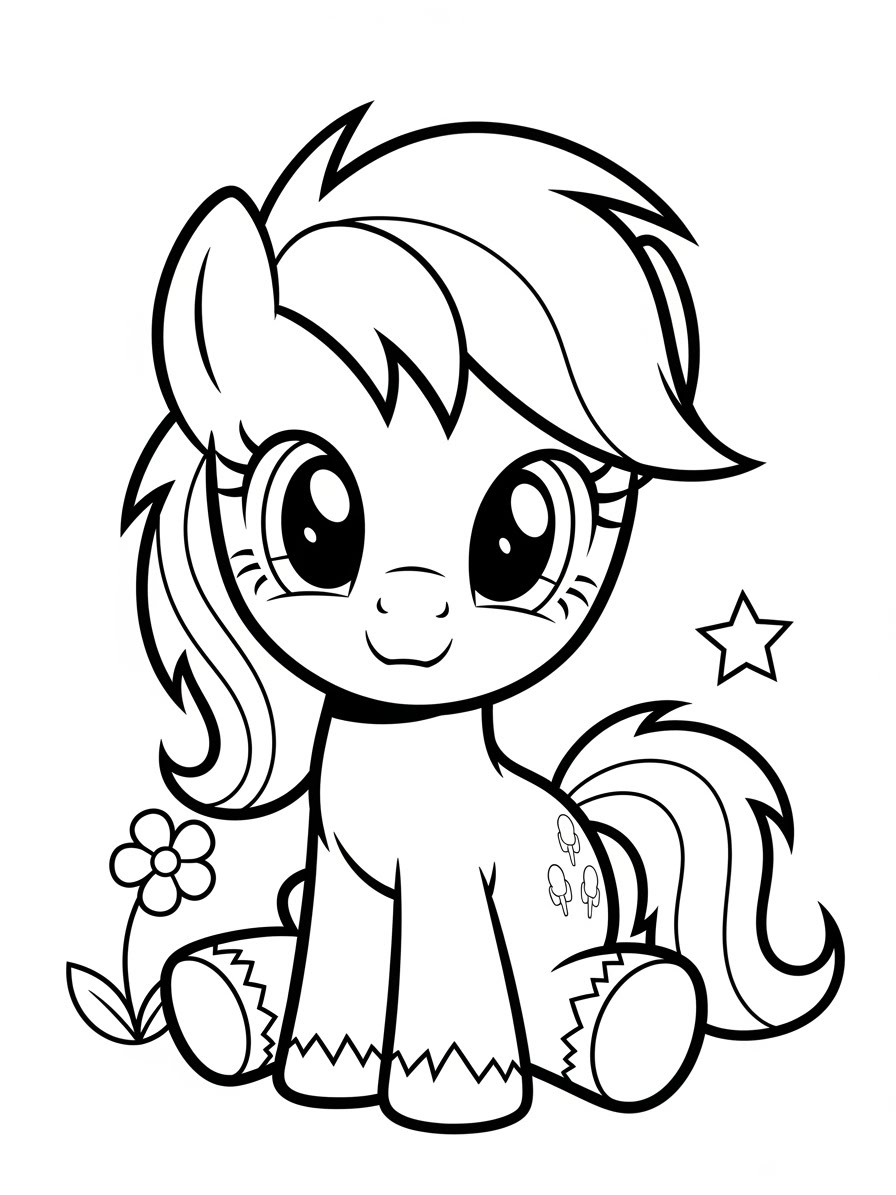 Desenho My Little Pony com um pônei fofo para colorir