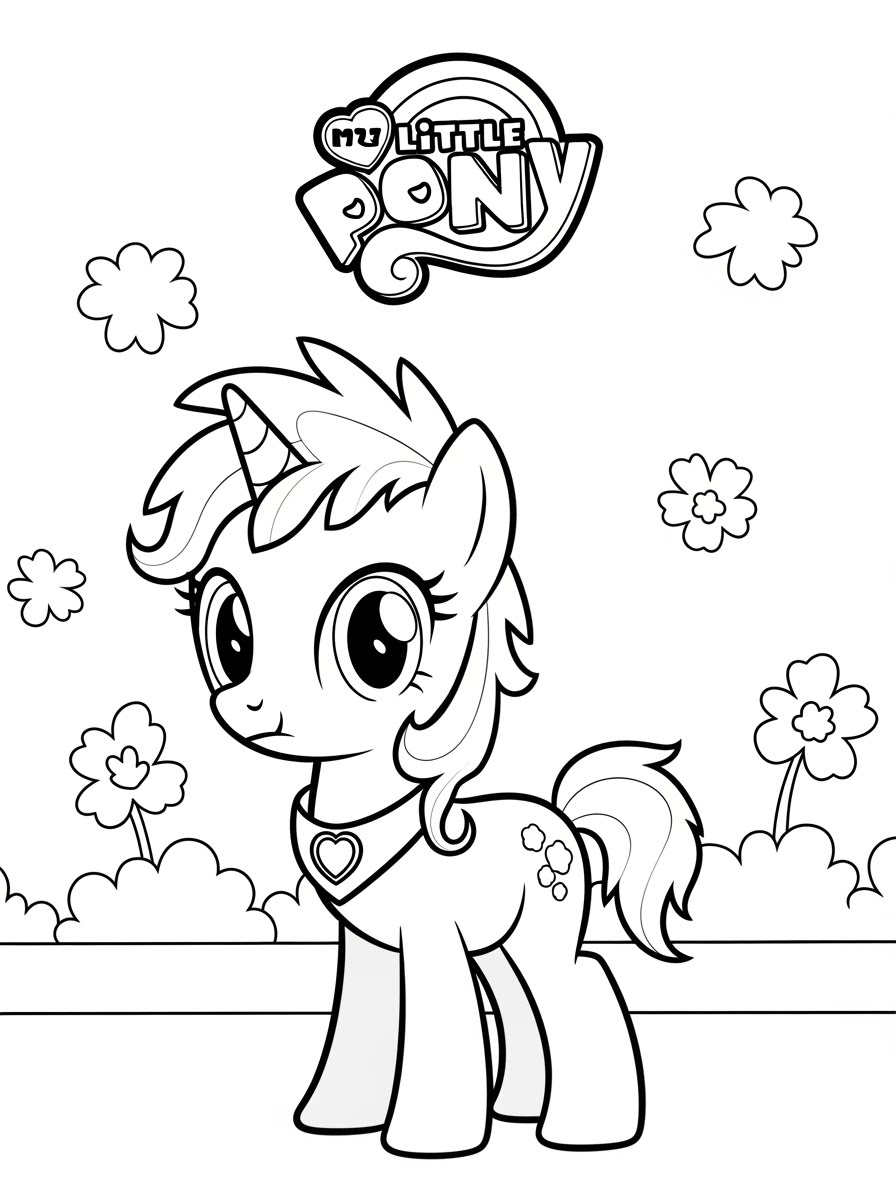 Desenho My Little Pony com uma pônei fofa para colorir