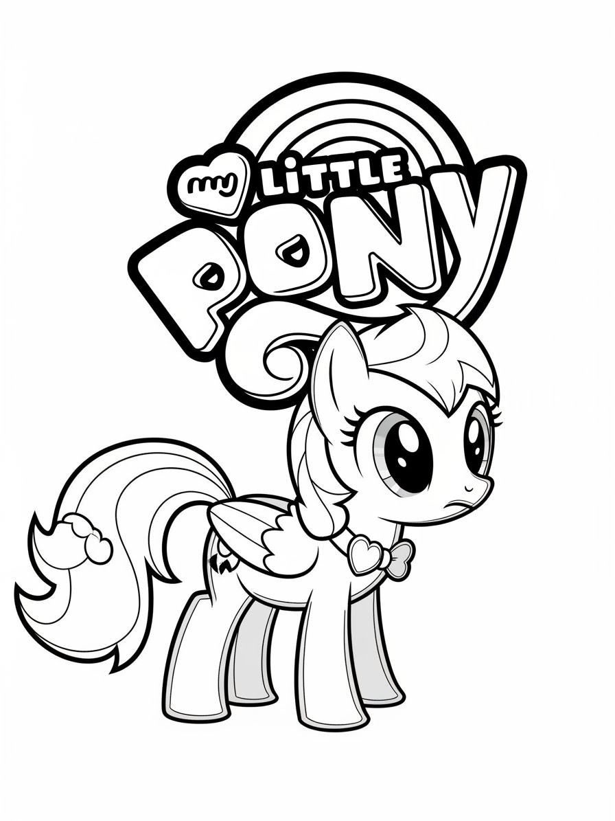 Desenho My Little Pony com a Rainbow Dash para colorir