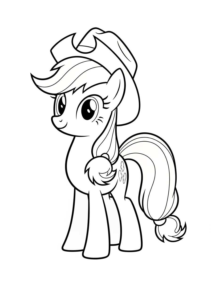 Desenho My Little Pony com a Applejack para colorir