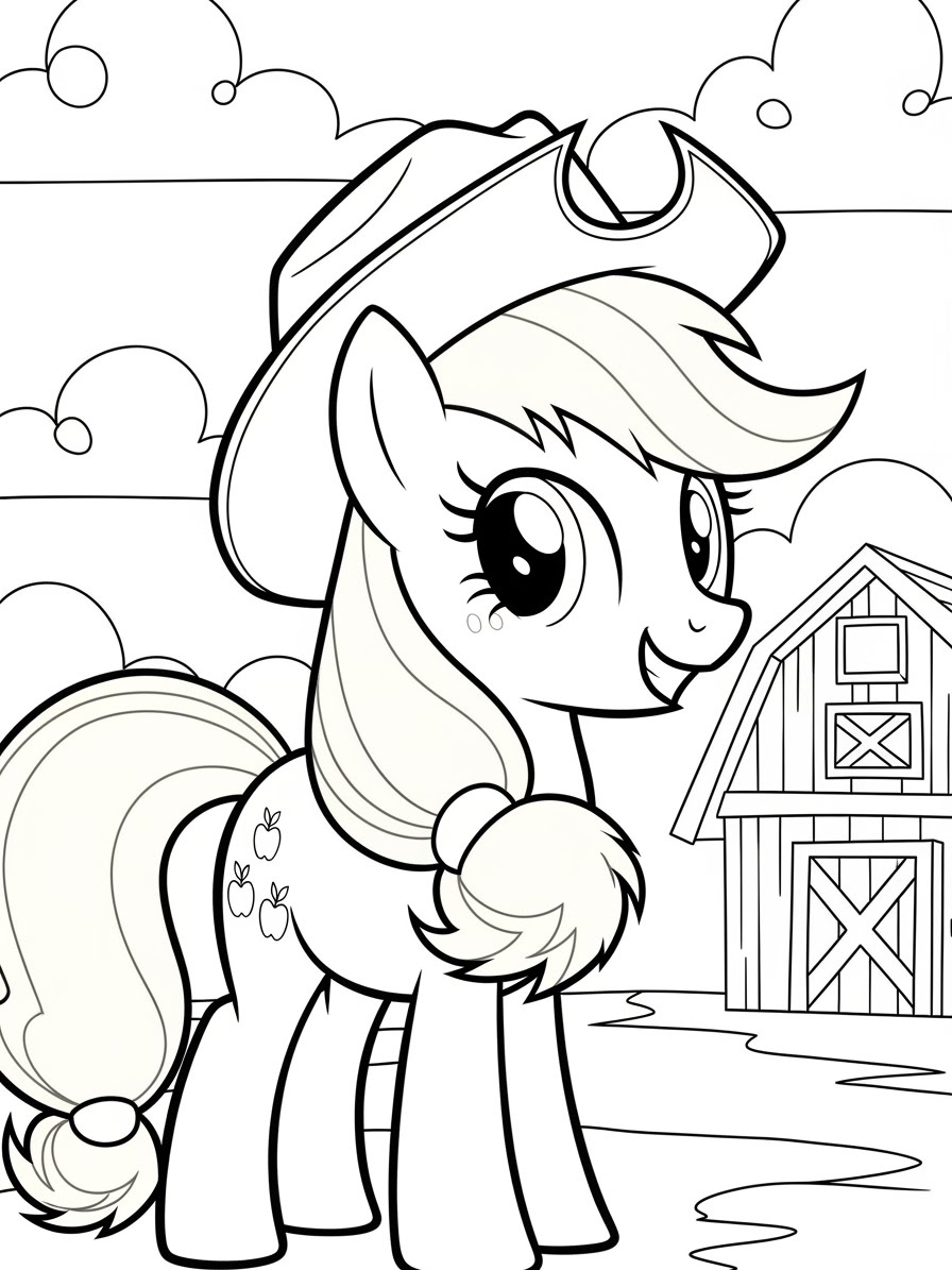 Desenho My Little Pony com a Applejack para colorir