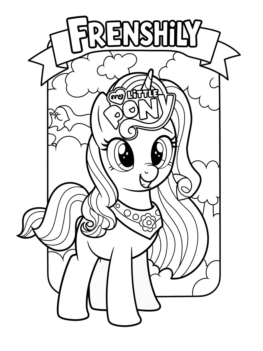 Desenho My Little Pony com a Frenshily para colorir
