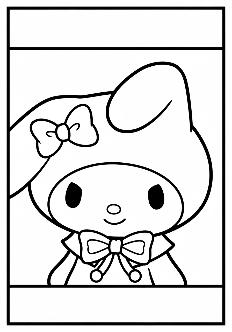 Desenho My Melody com laço para colorir e imprimir