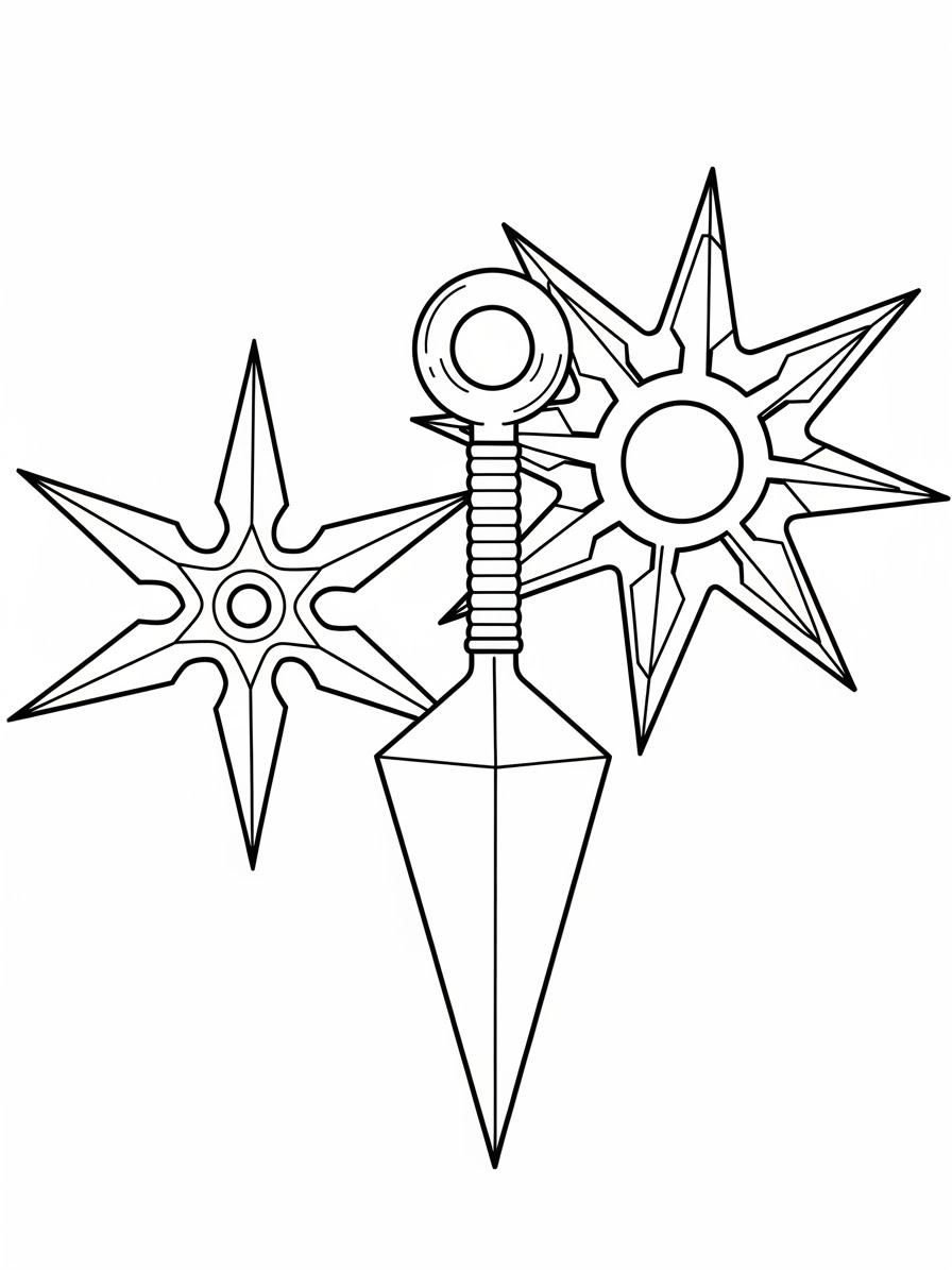 Desenho de armas do Naruto para colorir