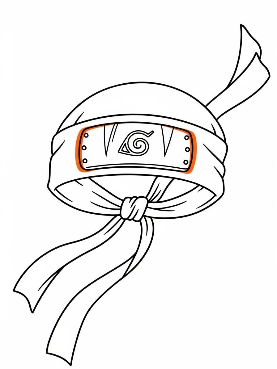 Desenho do símbolo da Vila Oculta da Folha para colorir