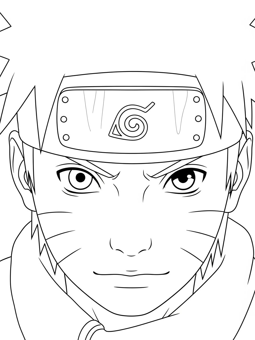 Desenho do Naruto sorrindo para colorir