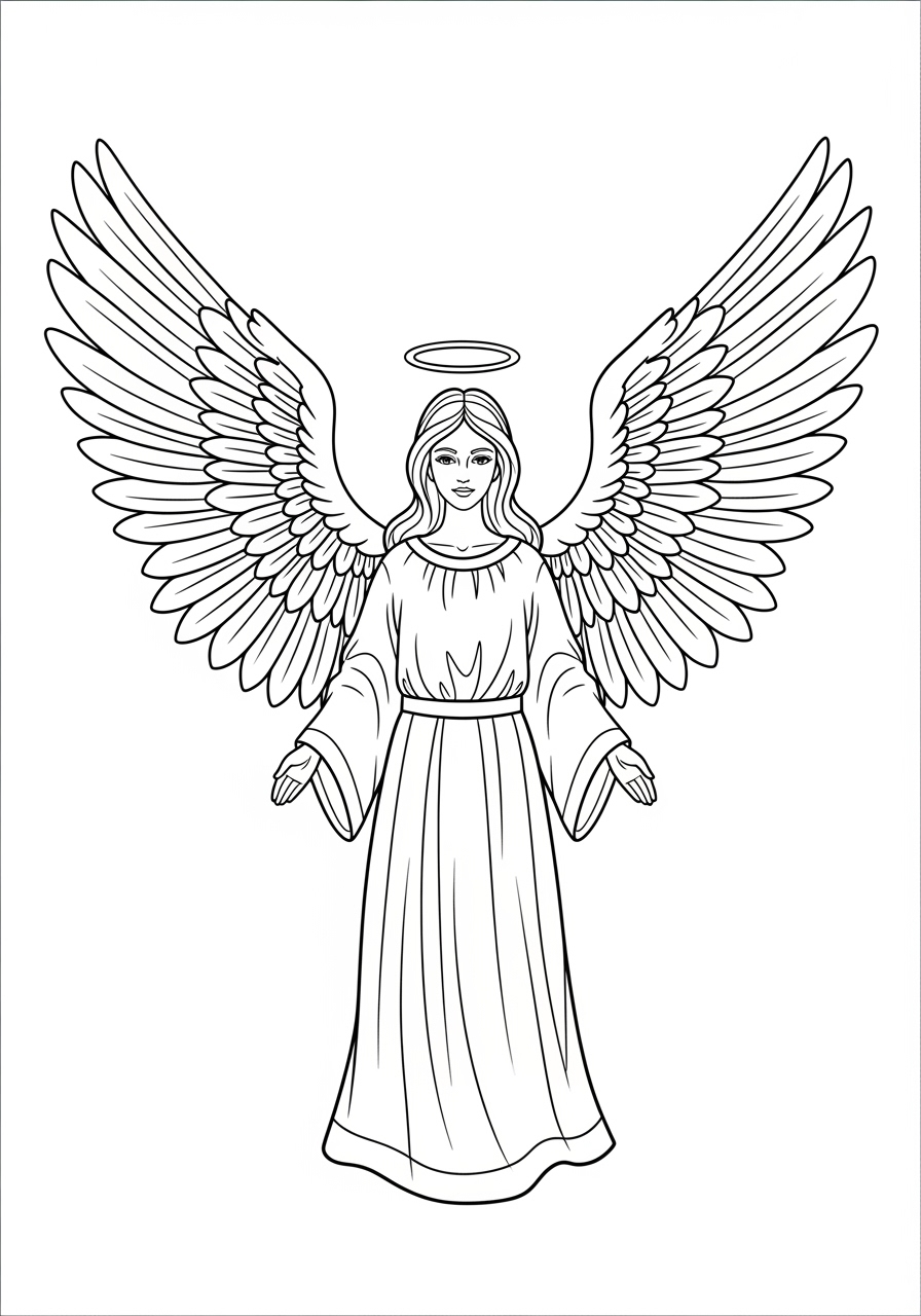 Desenho de Natal com Anjo para colorir