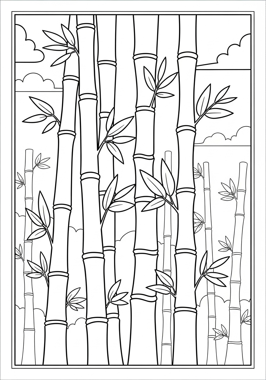 Desenho de Bambu para colorir