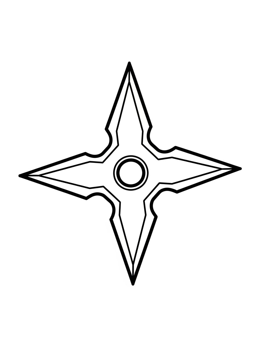 Desenho de Ninja estrela shuriken para colorir