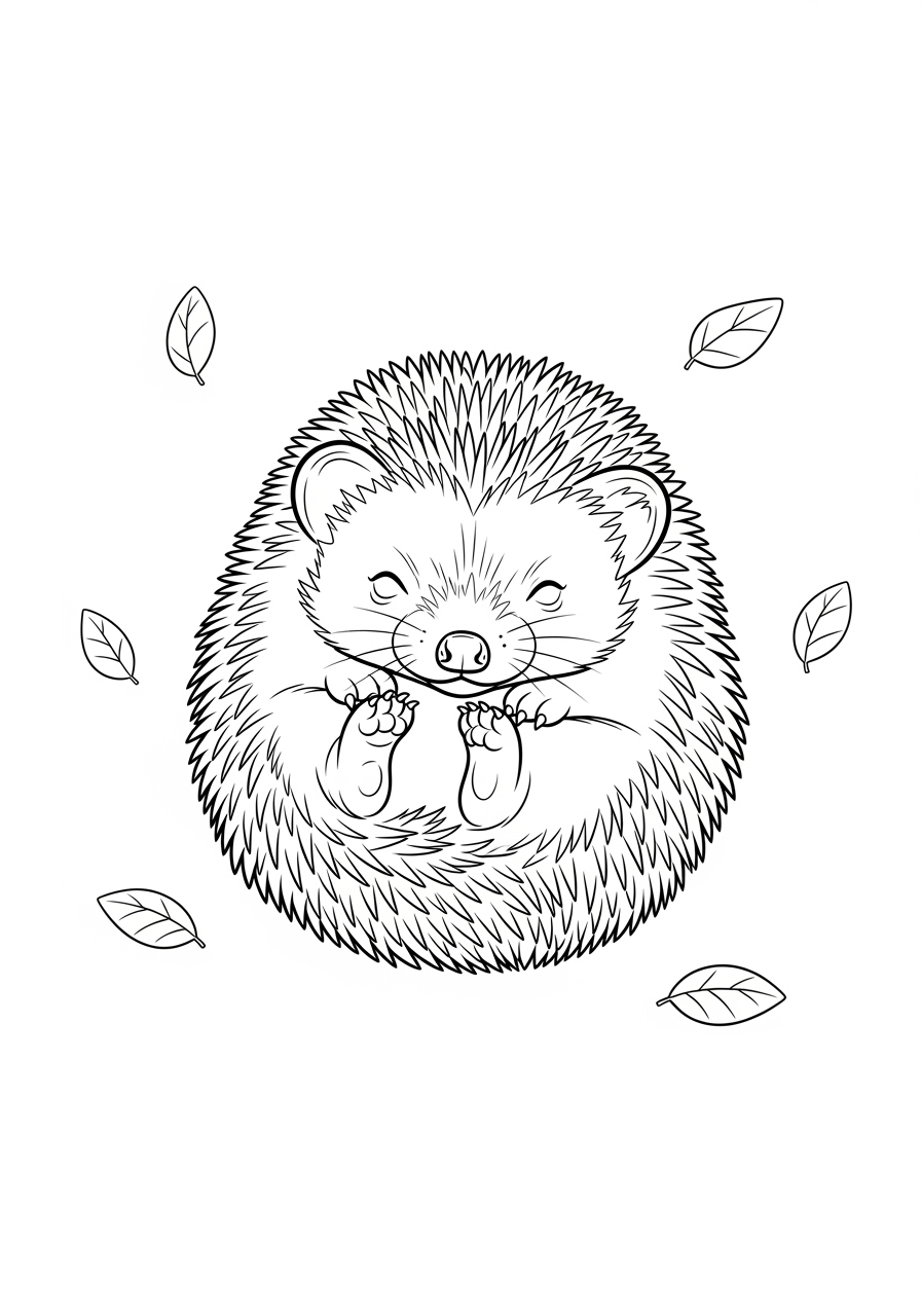 Desenho de Ouriço Realista para colorir