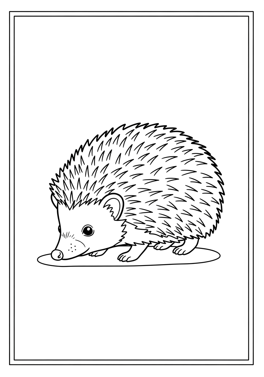 Desenho de Ouriço Realista para colorir