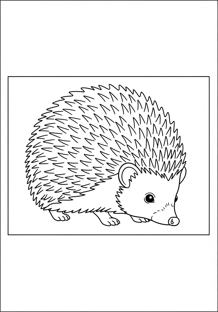 Desenho de Ouriço Realista para colorir