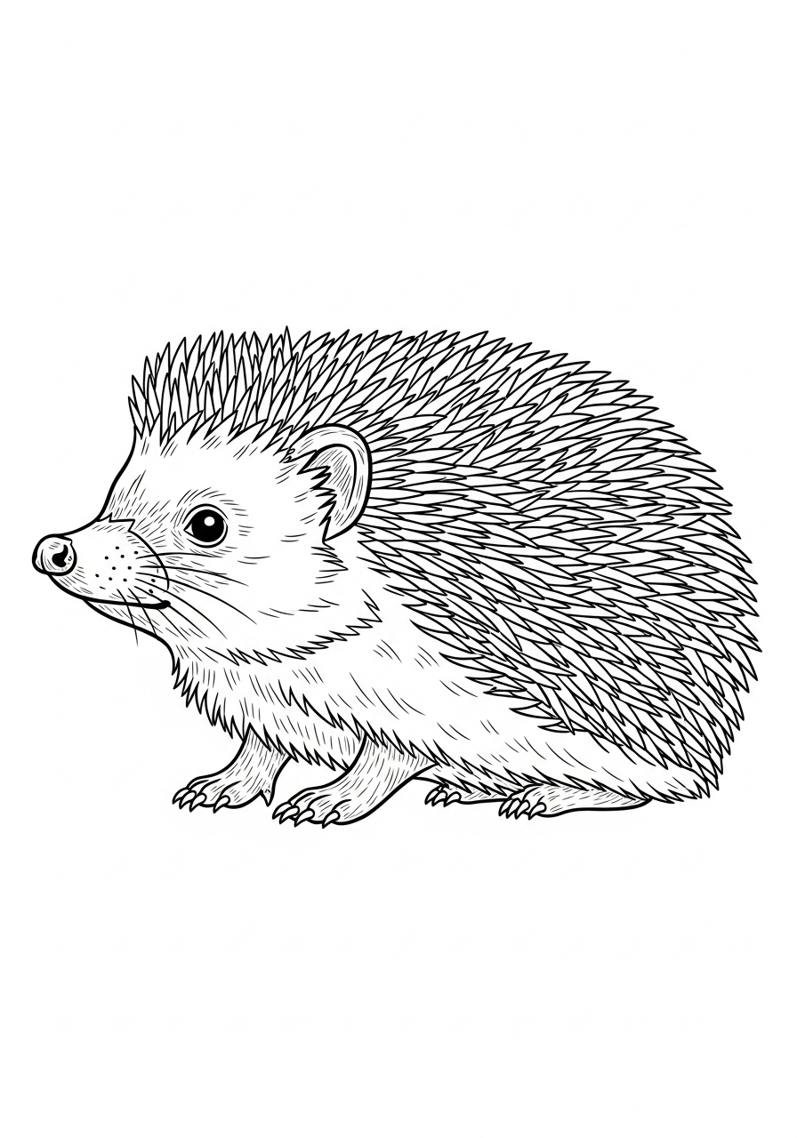 Desenho de Ouriço Realista para colorir