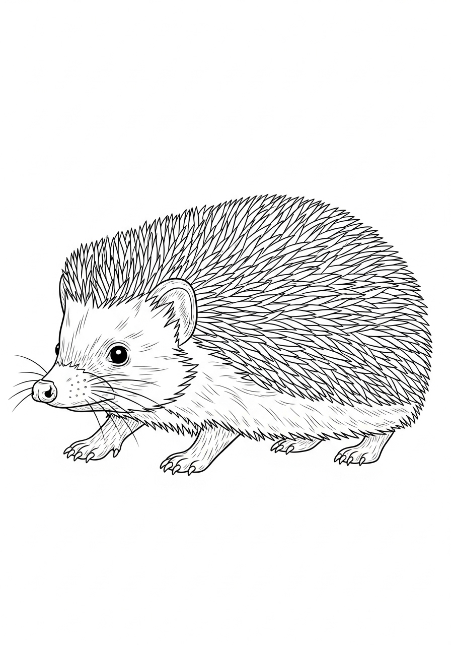 Desenho de Ouriço Realista para colorir