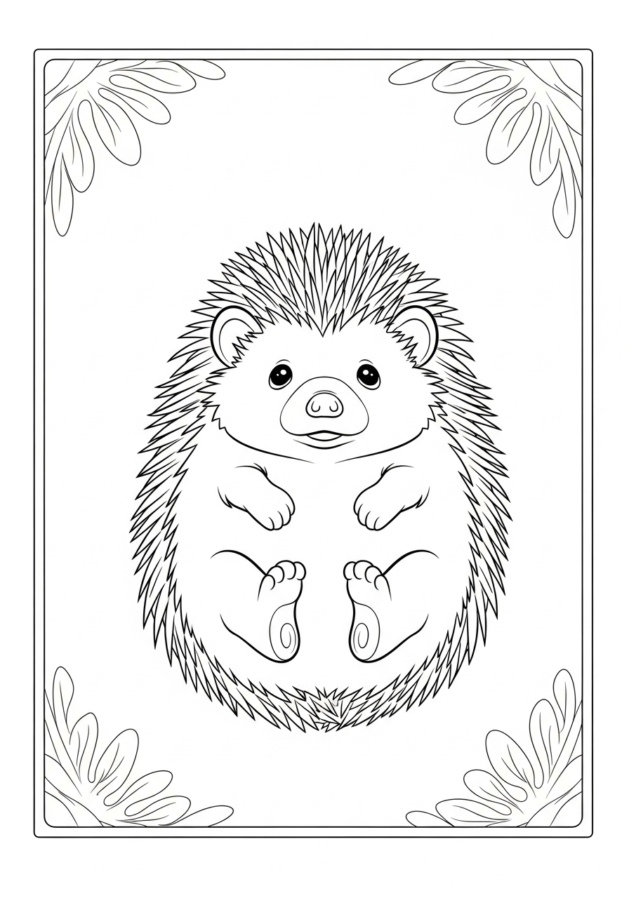 Desenho de Ouriço Fofo com Detalhes para colorir