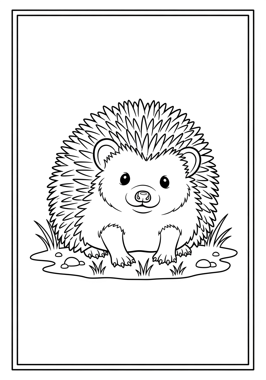 Desenho de Ouriço Fofo para colorir