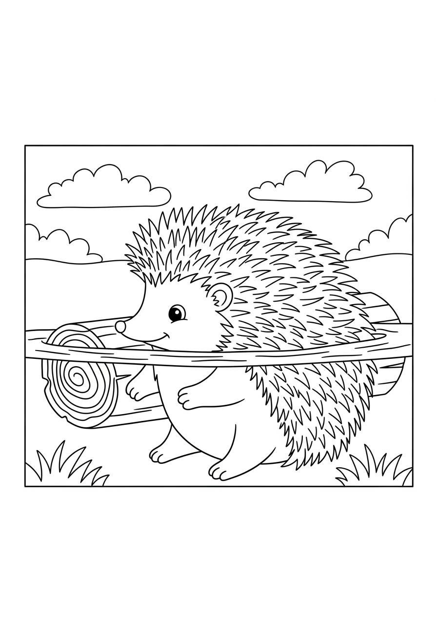 Desenho de Ouriço Realista para colorir