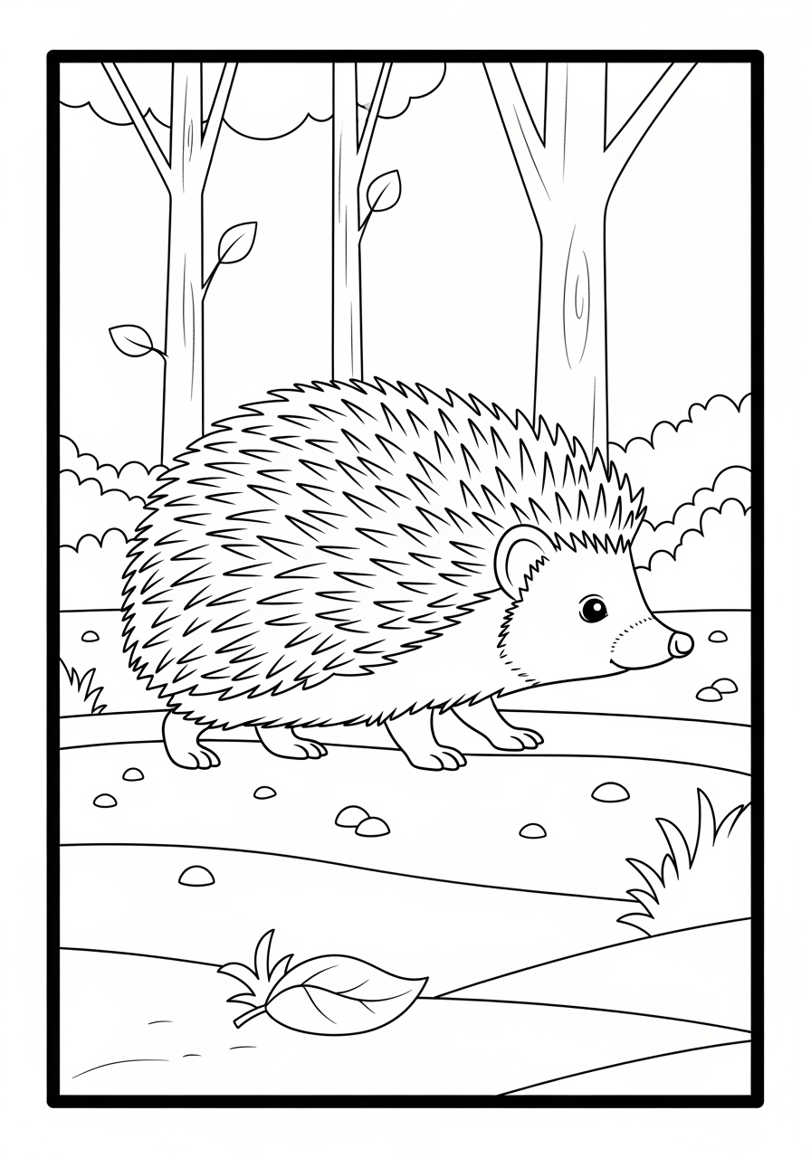 Desenho de Ouriço Realista para colorir