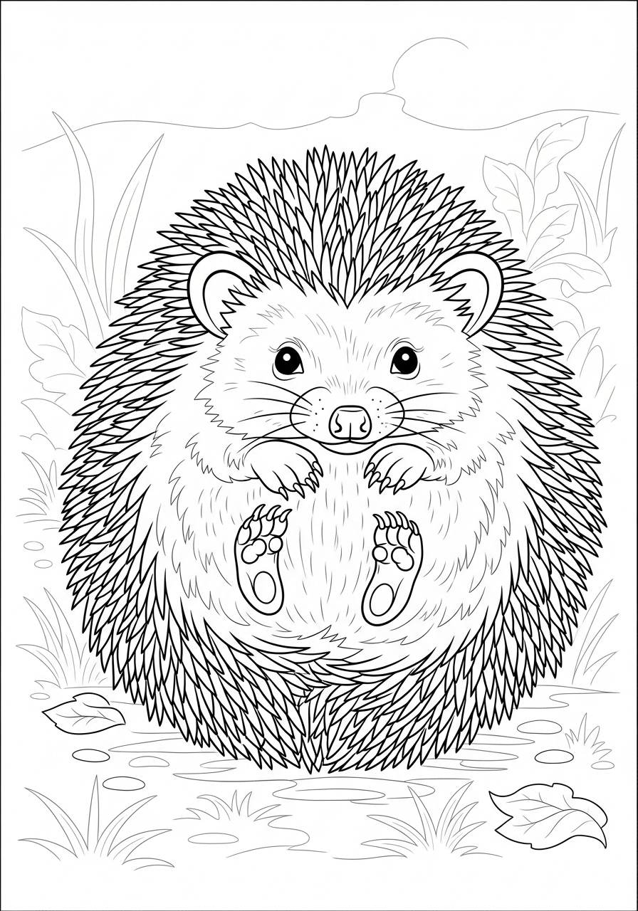 Desenho de Ouriço Fofinho para colorir
