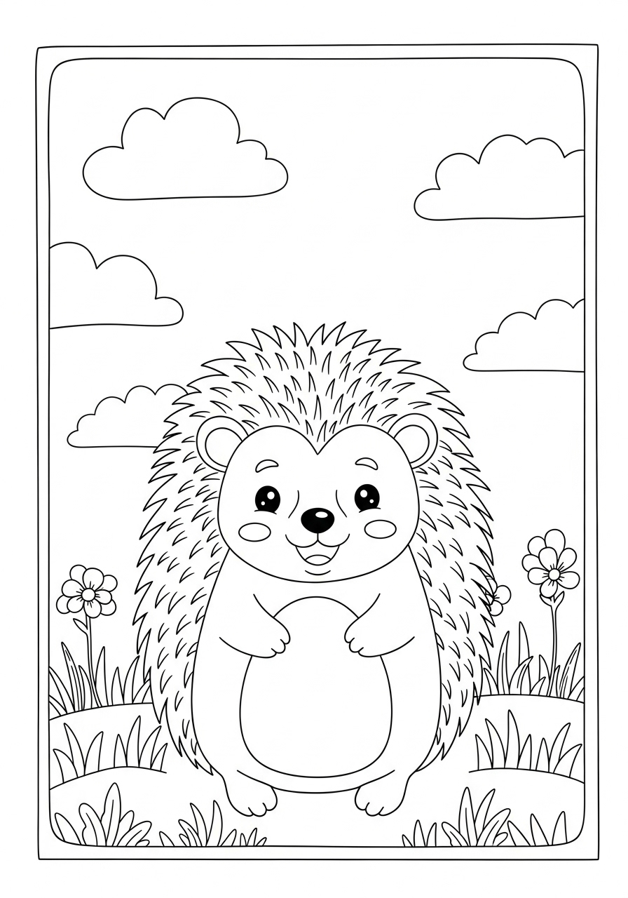 Desenho de Ouriço Fofinho para colorir