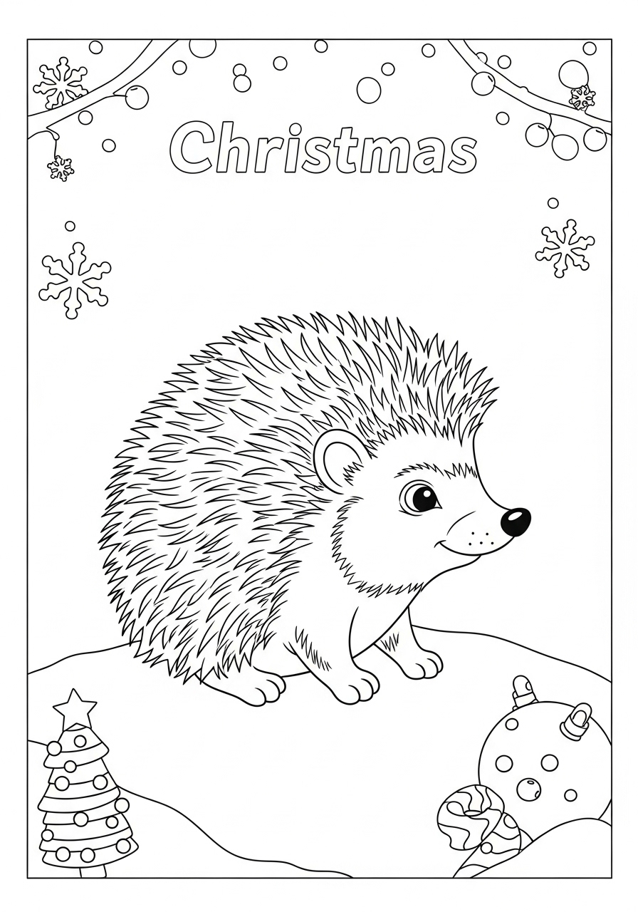 Desenho de Ouriço Realista para colorir