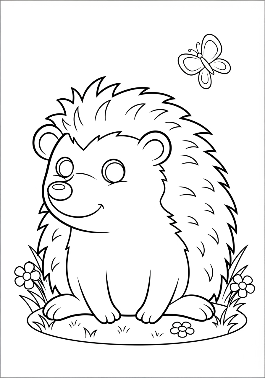 Desenho de Ouriço Realista para colorir