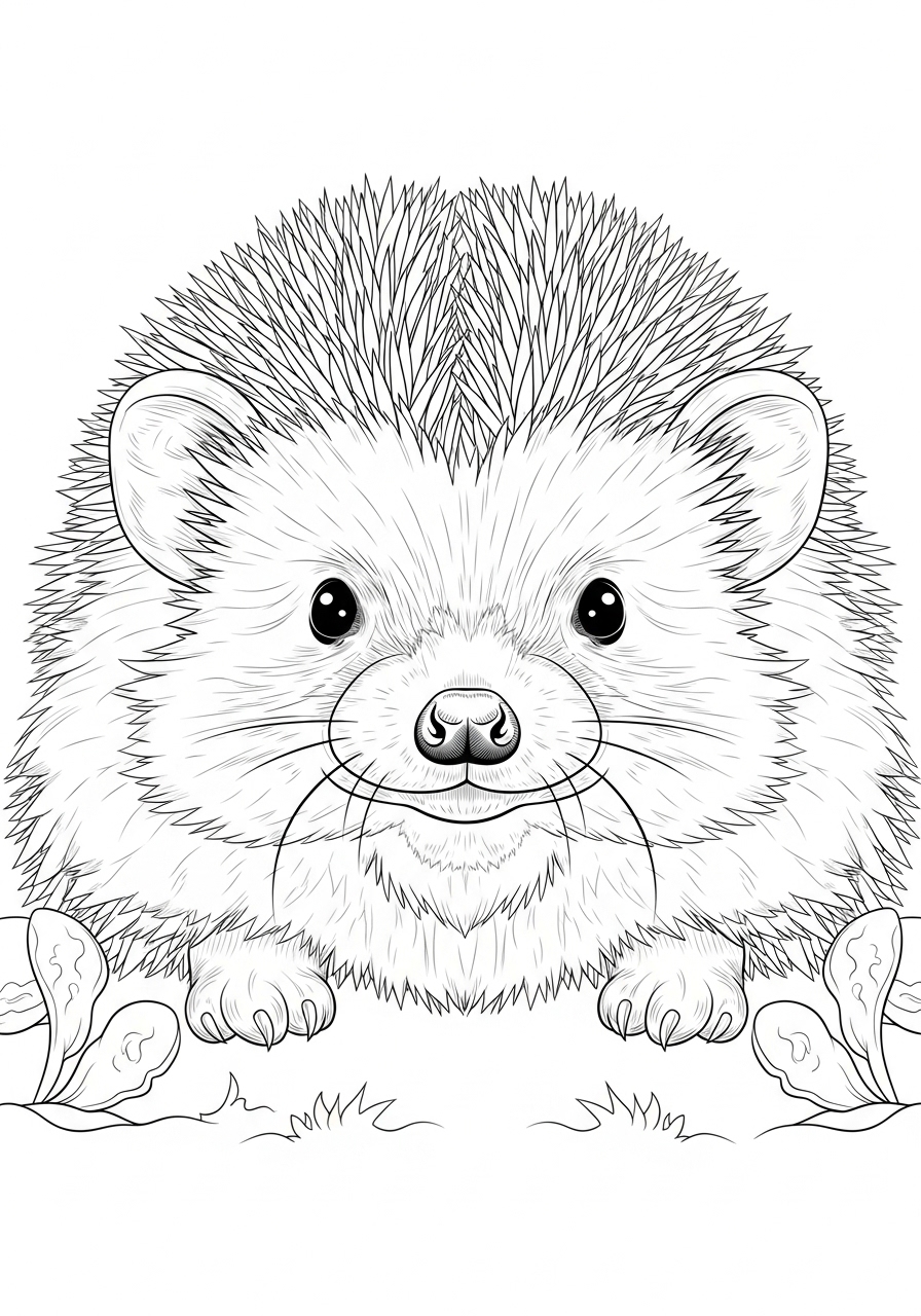 Desenho de Ouriço Realista para colorir