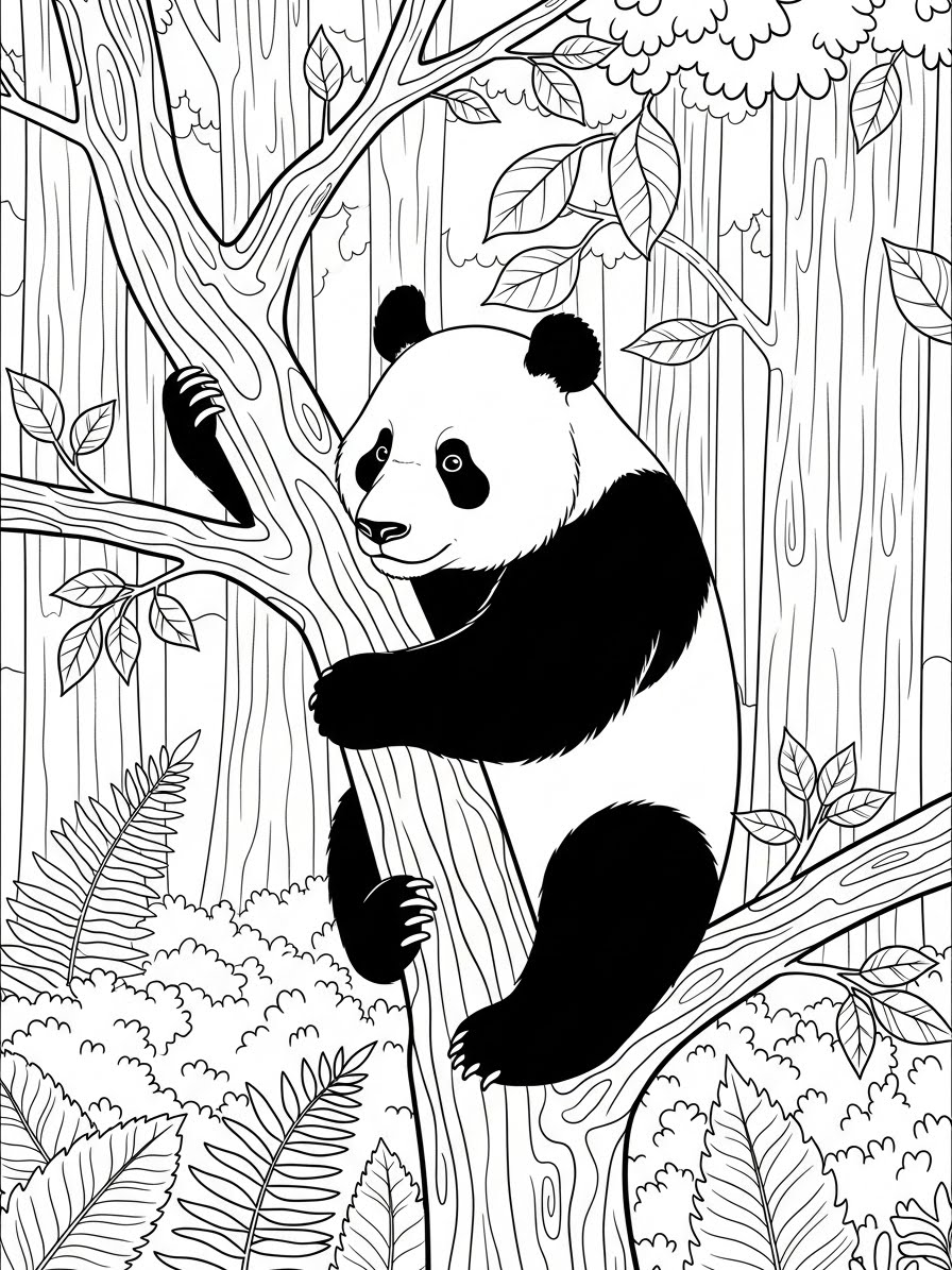 Desenho de Panda realista a lápis para colorir
