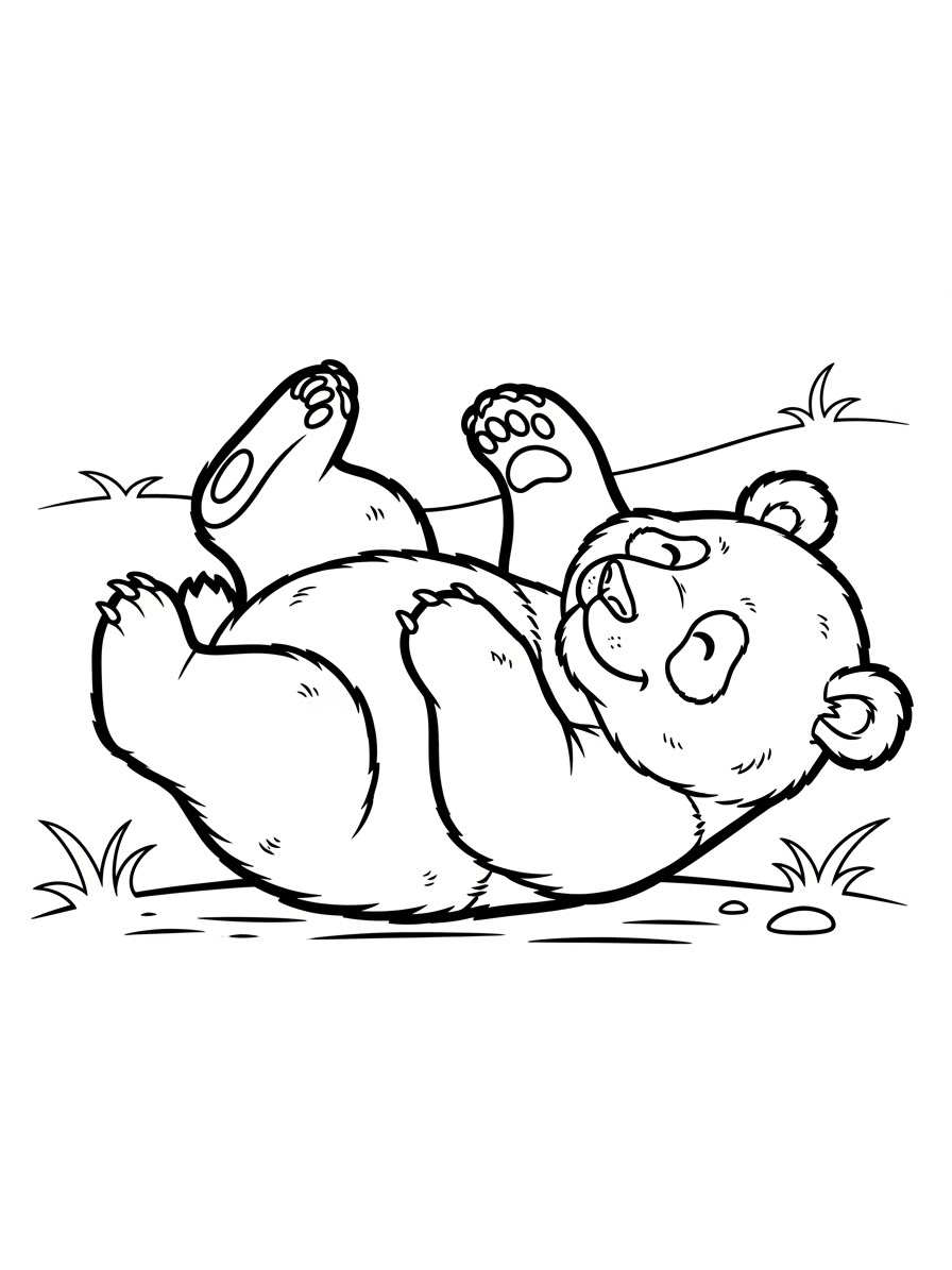 Desenho de Panda fofo e realista para colorir