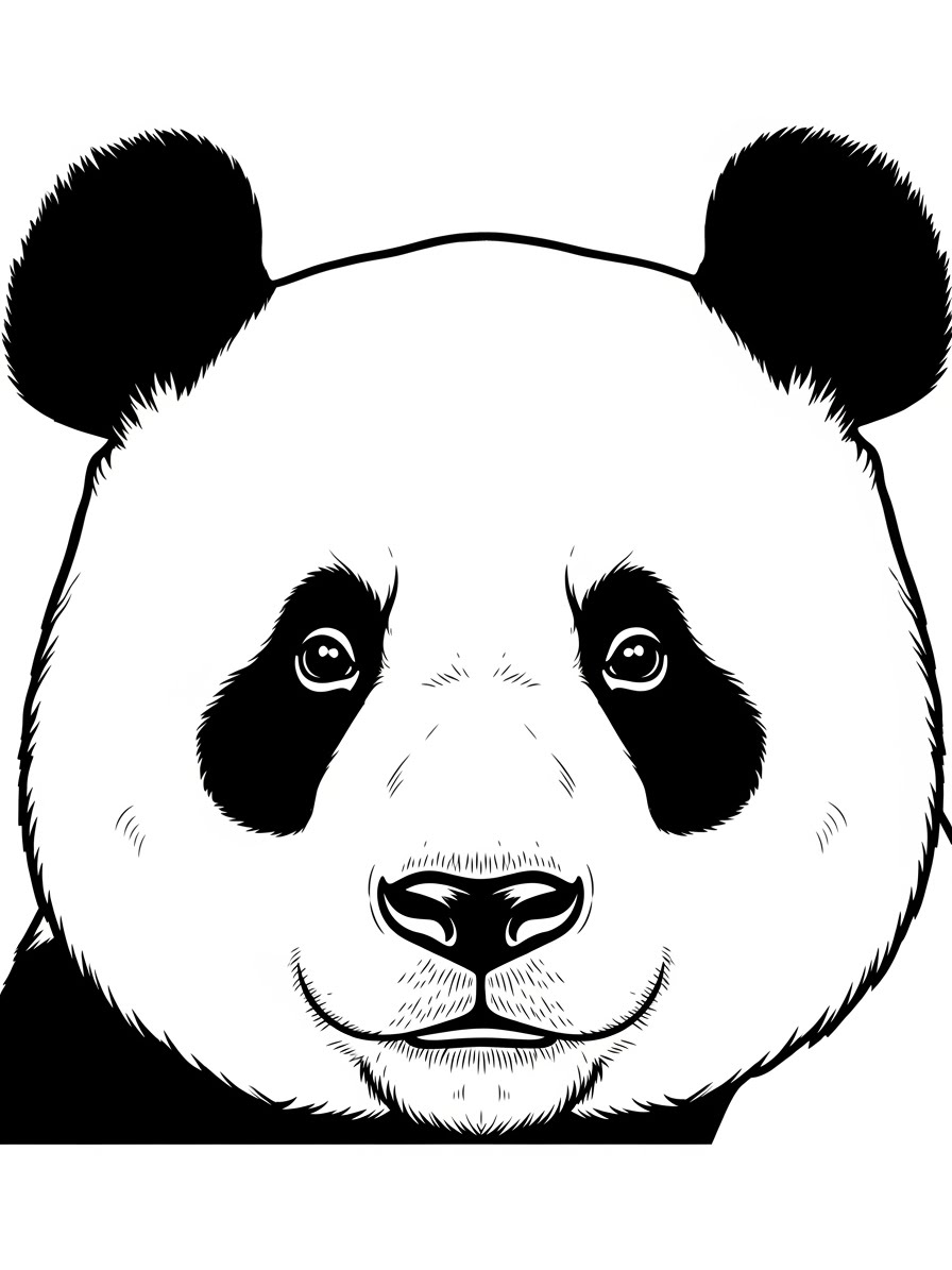 Desenho de Panda realista para colorir