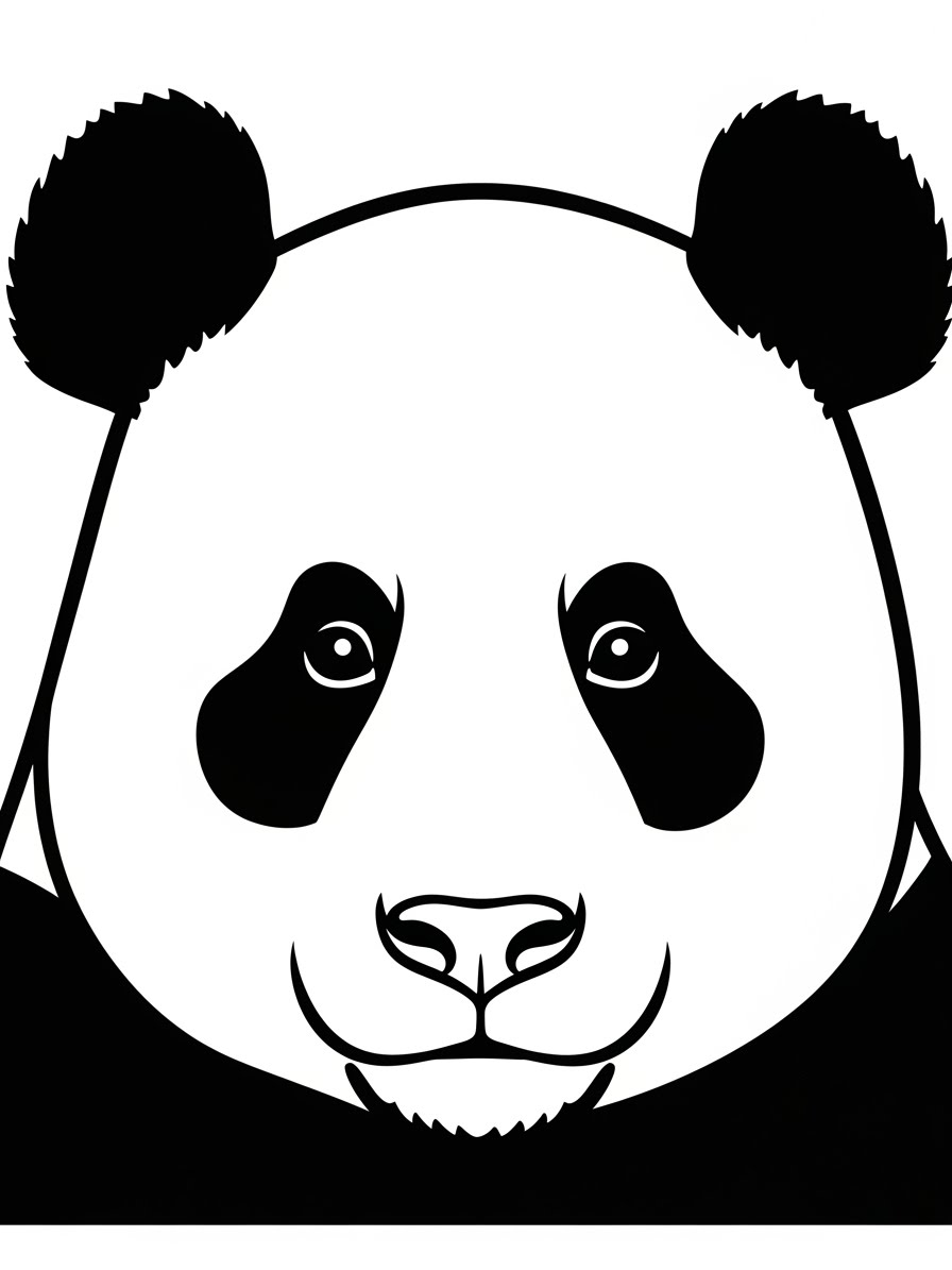 Desenho de Panda simples para colorir