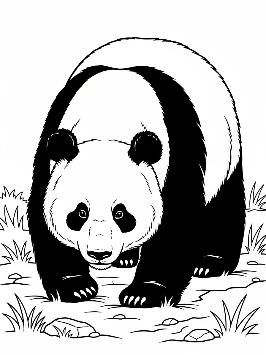 Desenho de Panda realista para colorir
