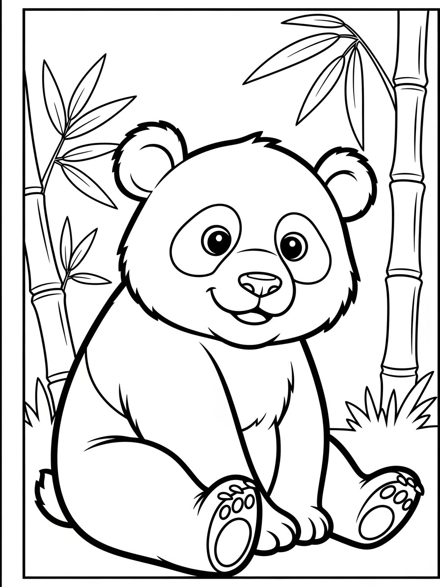 Desenho de Panda fofo simples para colorir