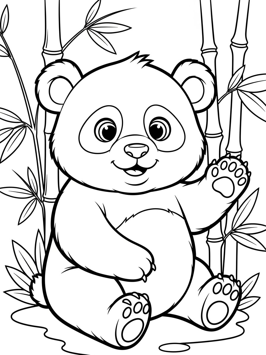 Desenho de Panda fofo a lápis para colorir