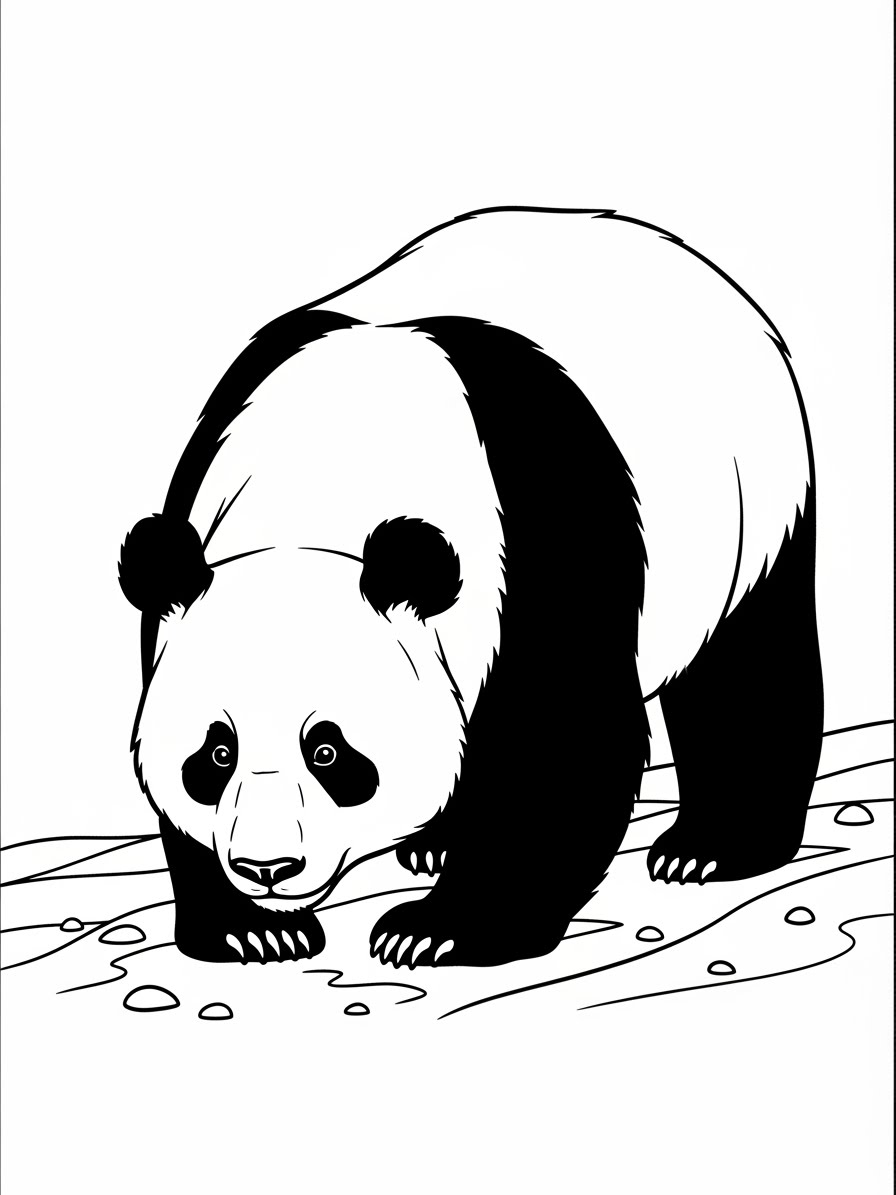 Desenho de Panda realista para colorir