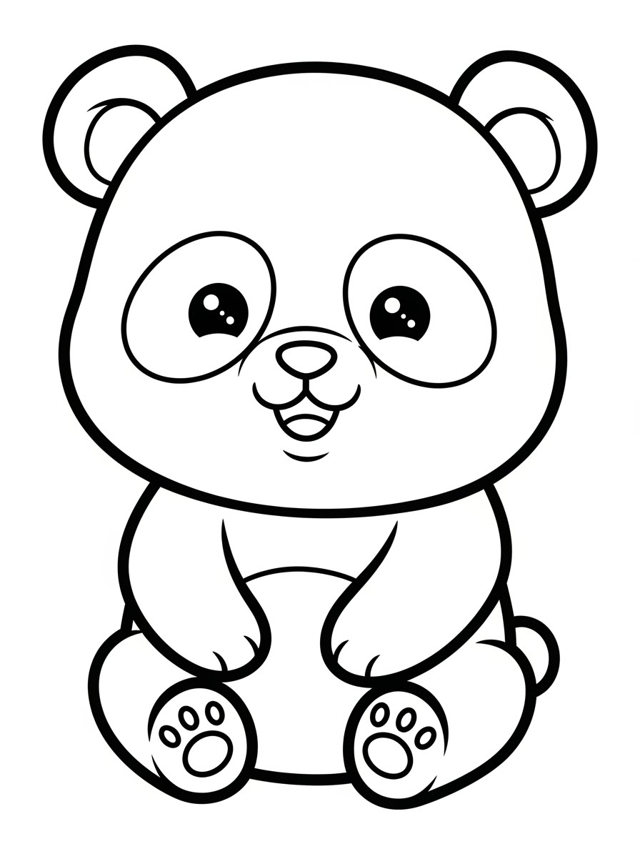 Desenho de Panda fofo para colorir