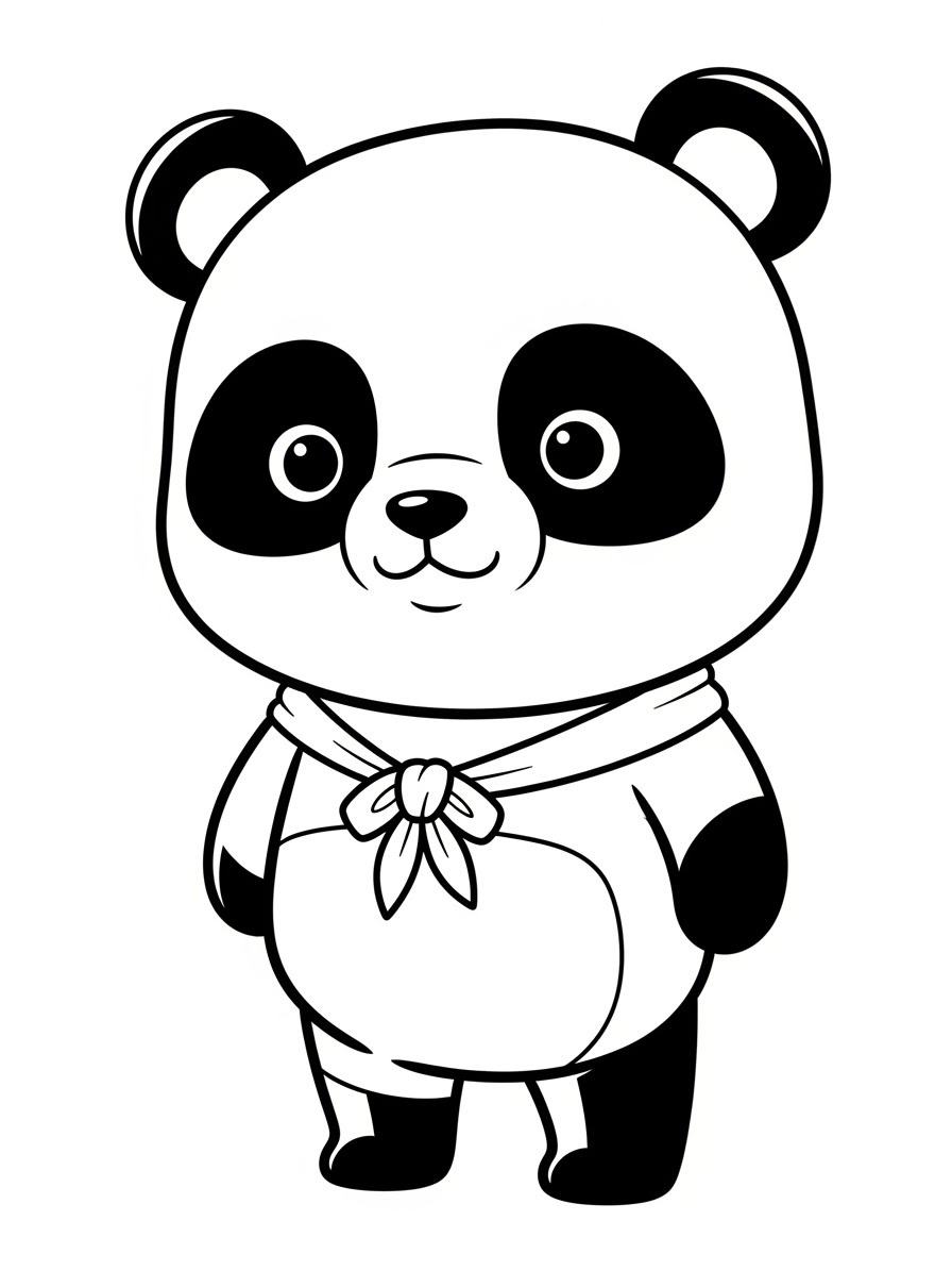 Desenho de Panda fofo e alegre para colorir