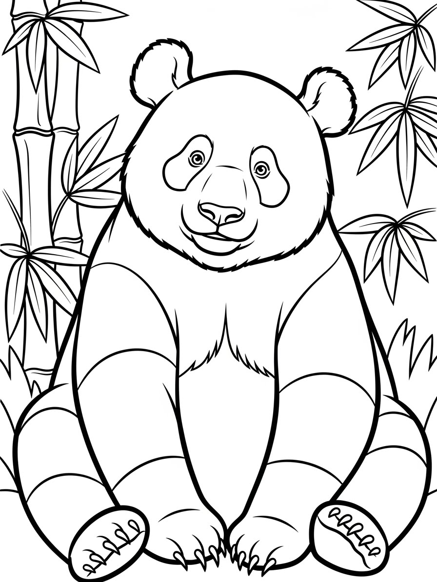 Desenho de Panda realista para colorir