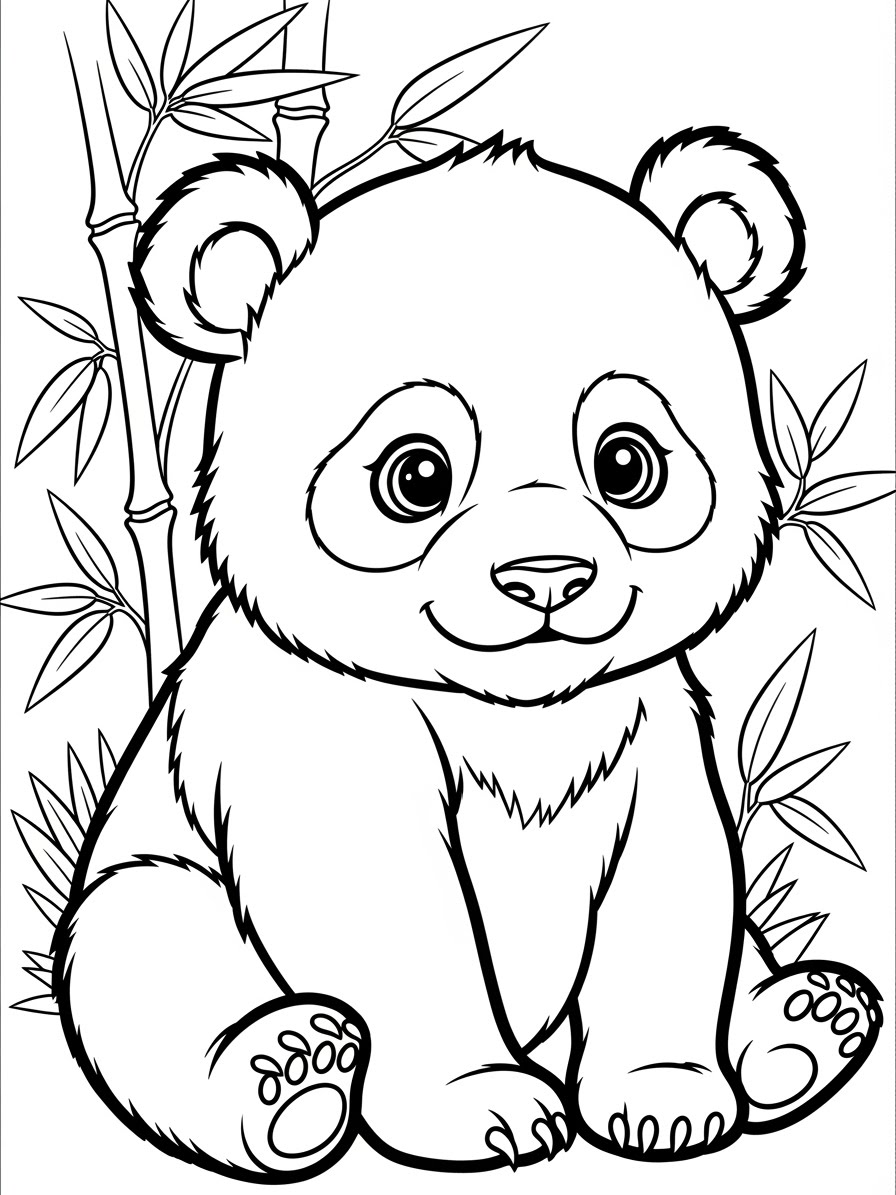 Desenho de Panda fofo a lápis para colorir