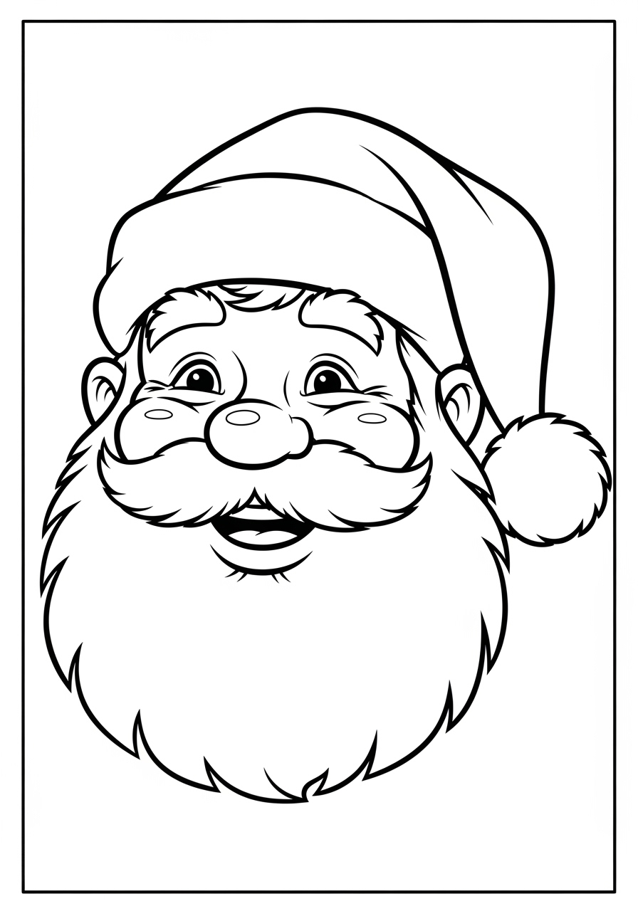Desenho do rosto do Papai Noel para colorir
