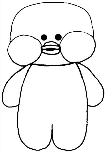 Paper Duck com corpo redondo e bochechas grandes para colorir
