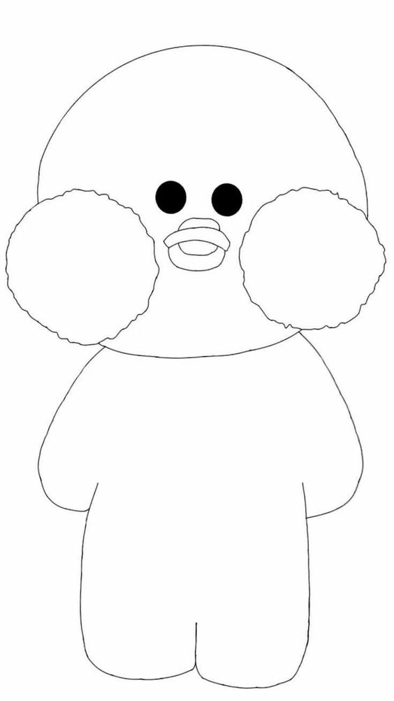 Paper Duck com design simples para imprimir e colorir