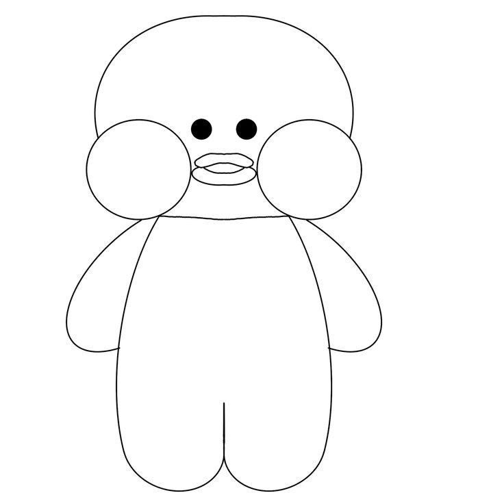 Paper Duck fofinho em branco pronto para colorir e imprimir