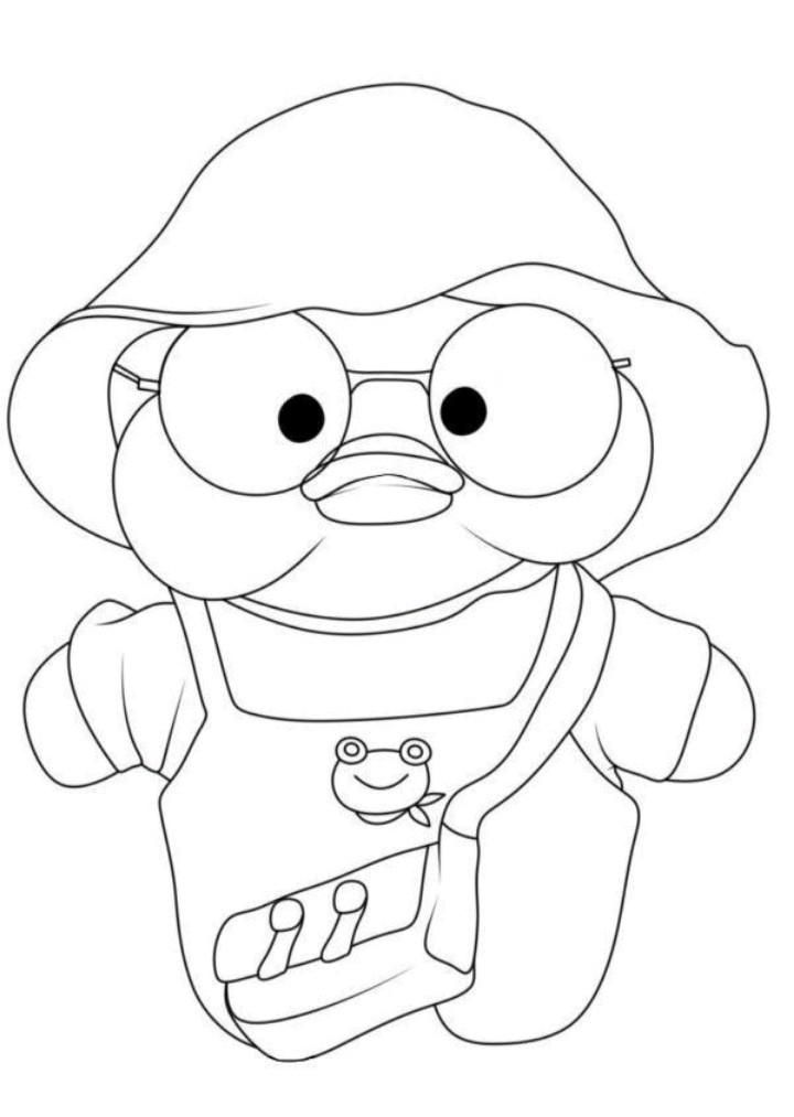 Paper Duck com chapéu e roupas para imprimir e colorir