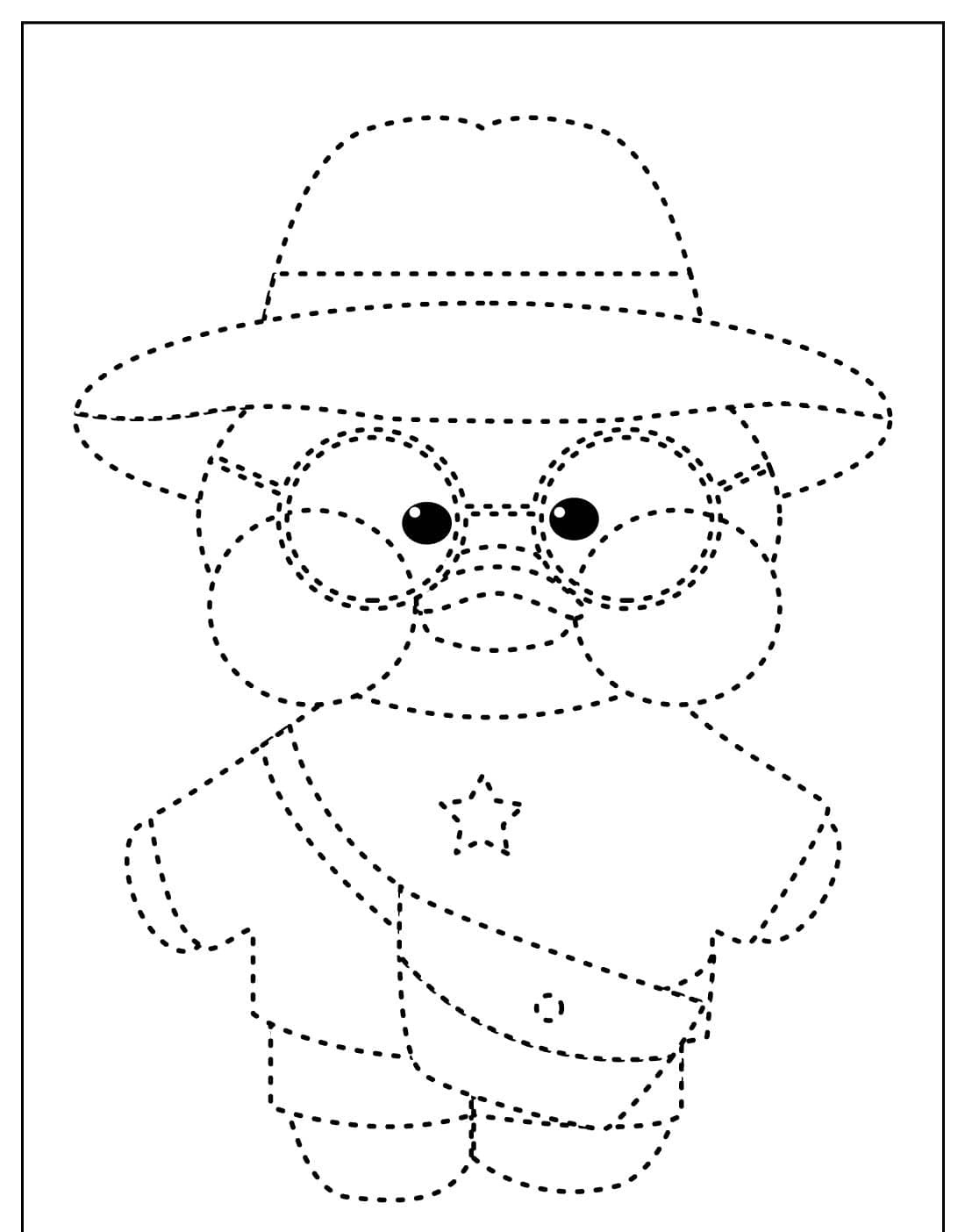 Paper Duck vestido com chapéu e roupas para colorir