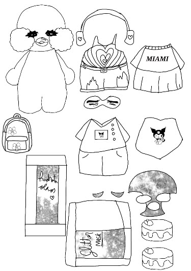 Paper Duck com roupas e acessórios para colorir e imprimir