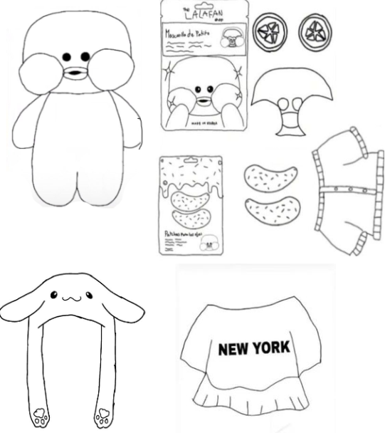 Paper Duck com roupas e acessórios para imprimir e colorir