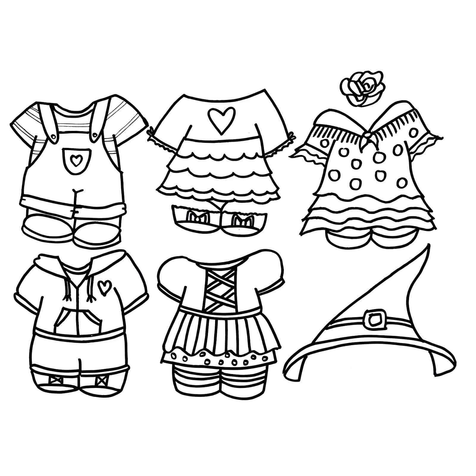 Paper Duck roupas e acessórios variados para imprimir e colorir