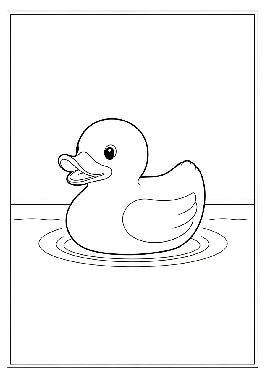 Desenho de Pato de borracha para colorir